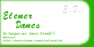 elemer dancs business card